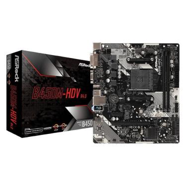 Imagem de Placa Mãe Asrock B450M-Hdv AmdAm4 Matx Ddr4 90-Mxb9N0-A0Uayz