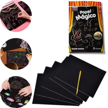 Imagem de Papel Magico para Colorir Magic Paper Educativo Desenhar A4 - Kaz