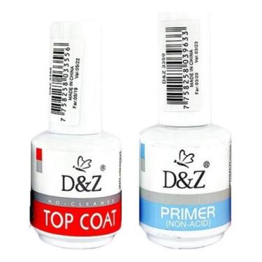 Imagem de Kit Top Coat + Primer D&Z Unhas Gel Blindagem Dz Alongamento