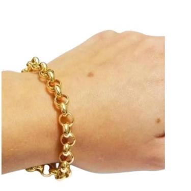 Imagem de Pulseira 8Mm Banhada A Ouro 18 K Elo Português - A.R Variedades Mt