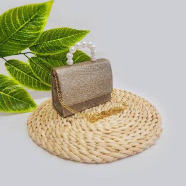 Imagem de Mini Bolsa Gliter Menina Fashion Transversal Corrente Dourad - JM cria
