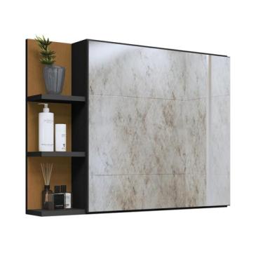 Imagem de Espelheira Suspensa Para Banheiro / Armario Closet Com Porta e Nichos 