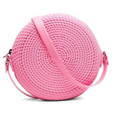 Imagem de Bolsa Pequena de Lado Redonda Feminina Transversal Quebeck VK, Rosa
