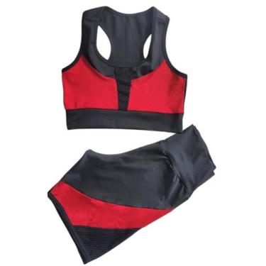 Imagem de Conjunto Fitness Feminino Roupa Academia Short E Top - WM, G, Vermelho
