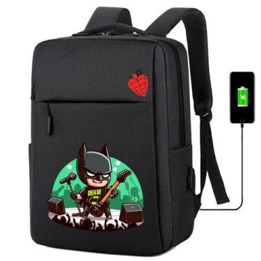 Imagem de Mochila USB Escolar Estampa Infantil Batman Notebooks, Trabalho Escola