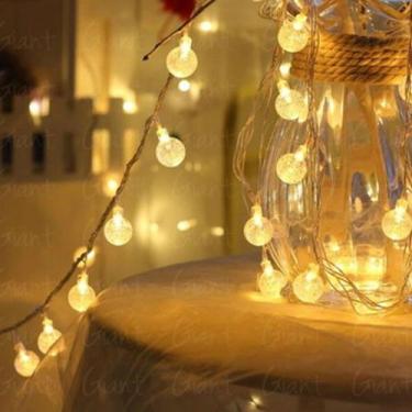 Imagem de Luminária Cordão Fio De Luz 20 Bolas Bolhas 3m Led Decoração - PL