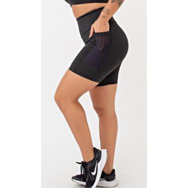 Imagem de Bermuda Fitness Academia Feminina com bolso - BELLA CREATIVE, Preto, G