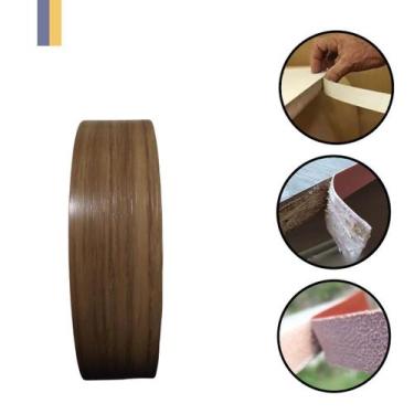 Imagem de Fita De Borda Pvc Para Madeira Nogal Sevilha Tx 22mm x 10m Moveis Reha