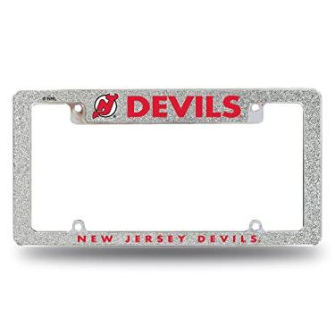 Imagem de Rico Industries NHL New Jersey Devils Chrome All Over Automotive Bling Moldura de placa de licença 30,48 cm x 15,24 cm Cromado em toda a parte automotiva Bling Design para carro/caminhão/sUV