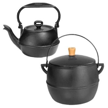Imagem de Jogo Caldeirão Bojudo 2 Litros e Chaleira Tradição 2 Litros - Panela M
