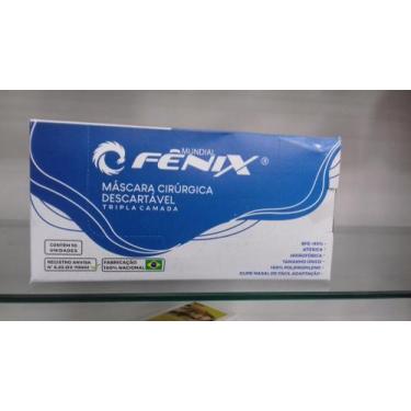 Imagem de Máscara Cirúrgica Descartável Tripla Camada  Azul- 50 Unidades- Fênix