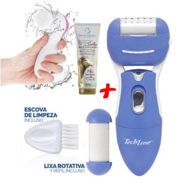 Imagem de Lixa Elétrica Pés Removedor Calo E Rachaduras + Creme + Escova 5 em 1 