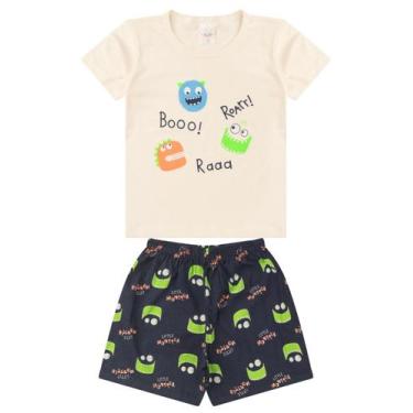 Imagem de Pijama Infantil Menino Verão em Meia Malha Estampado - Analê, Bege, 4
