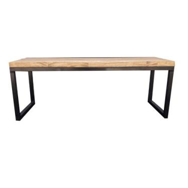 Imagem de Banco Estilo Industrial Multiuso Com Tubos de Ferro e Madeira Pinus Ma