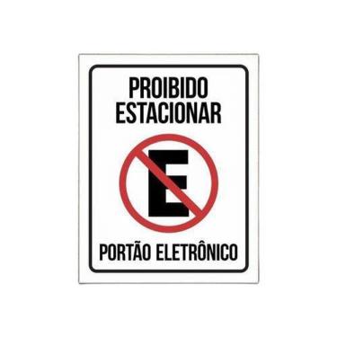 Imagem de Placa Proibido Estacionar Portão Eletrônico - Garagem 35X46