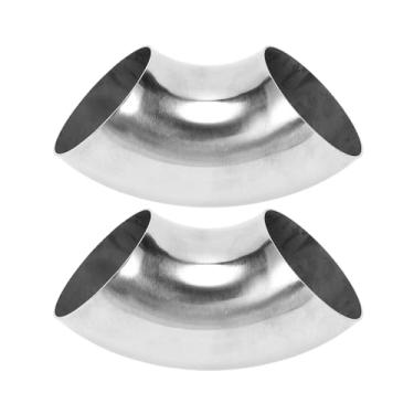 Imagem de Motoforti 2 peças 90 graus curva mandril cotovelo carro modificado tubo de escape tubulação tubulação 6.3 cm espessura OD 1,2 mm/18GA 63x150x1,2 mm 201 aço inoxidável 2 peças