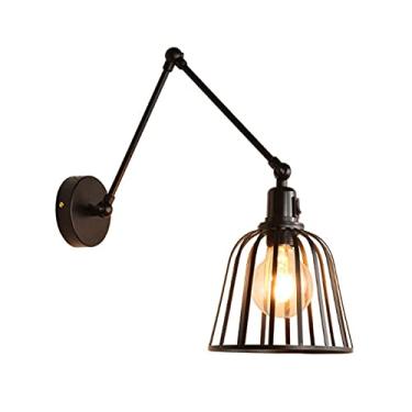 Imagem de Lustre de Foyer Retro Industrial Vento Restaurante Bar Luz de Parede Botão Tipo Café Casa Ferro Arte Luminária de Parede Tubo de Água Balcão de Bar Arandela Quarto Lâmpada de Cabeceira 1-Luz