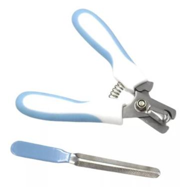 Imagem de Alicate Para Pet Tesoura Azul Corte De Unhas e Lixa Cães E Gatos Lixa 