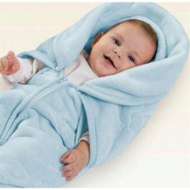 Imagem de Baby Sac Saco de Dormir para Bebê Microfibra Azul Jolitex Ternille