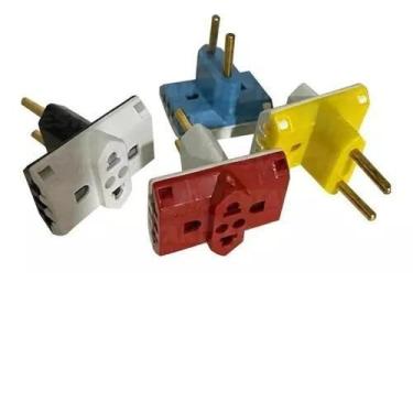 Imagem de Kit 10 Plug Adaptador De Tomada T Benjamin Com 3 Saídas - Exito