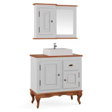 Imagem de Gabinete para Banheiro 2 Portas 1 Gaveta com Cuba e Espelheira Dália 3