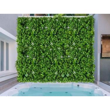 Imagem de Placa de Folhagens Linha Luxo Jardim Vertical Artificial que Cobre 5m²