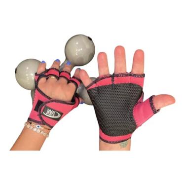Imagem de Luva de Academia Feminina, Rosa e Preto, com Proteção para Musculação (Grande)