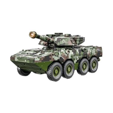 Imagem de Zippy Toys, Carrinho Tanque de Guerra Fricção com Luz e Som 26cm, interativo, Aventura e Ação - Camuflado Verde