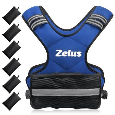 Imagem de ZELUS Colete pesado para homens e mulheres, conjunto de exercícios de peso corporal ajustável para exercícios, 1,8 a 4,5 kg / 5 a 9 kg / 9 kg a 14,5 kg com 6 pesos de ferro e areia para treinamento de