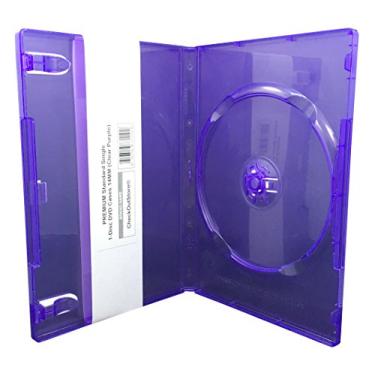 Imagem de CheckOutStore (10) Capas de DVD padrão premium para 1 disco 14 mm (roxo transparente)