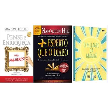 Imagem de Kit 3 livros Pense e enriqueça para mulheres + Mais esperto que o Diabo + O milagre da manhã