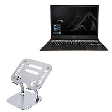 Imagem de Suporte e suporte BoxWave compatível com MSI Summit E13 Flip EVO Professional (13 polegadas) – Suporte executivo VersaView para laptop, suporte metálico ergonômico para laptop – prata metálico