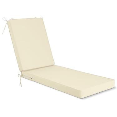 Imagem de Detiblue Almofadas de espreguiçadeira ao ar livre, 188 x 53 x 7 cm à prova d'água e confortáveis almofadas de cadeira ao ar livre com laços, almofadas de móveis de pátio para gramado/piscina/praia