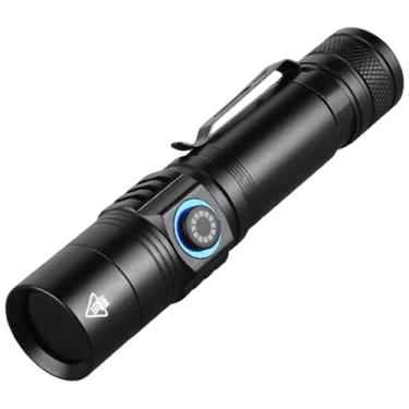Imagem de Lanterna UV luz preta, lanterna UV 365 nm, liga de alumínio 365 nm, luz UV recarregável, lanterna UV portátil com clipe de metal para detecção de urina de animais de estimação
