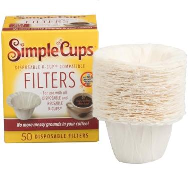 Imagem de Filtros descartáveis para uso em cafeteiras Keurig (pacote com 50) – Copos simples – Use seu próprio café