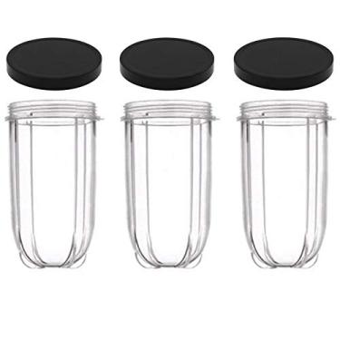 Imagem de Conjunto de 6 copos de 473 ml – 3 copos de substituição com tampas para Magic Bullet Blender LIDS INCLUÍDO