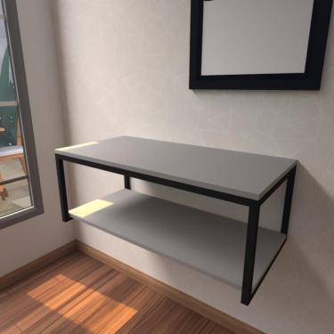 Imagem de Aparador Industrial Cinza Moderno Cantinho Café Escritorio Simples Sala Estar Quarto