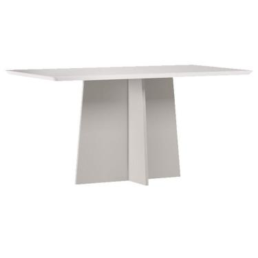Imagem de Mesa De Jantar Anitta 160x90 Cm Com Vidro Off White - New Ceval