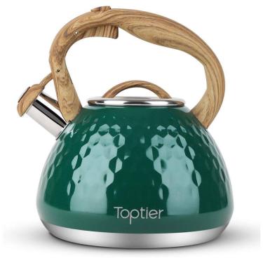 Imagem de Chaleira de Chá 2.7L com Apito, Aço Inoxidável, TOPTIER, Verde