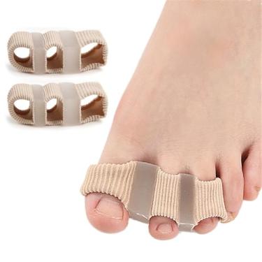 Imagem de Separadores de dedo, espaçadores de dedo do pé, corretor de joanetes, alisadores de dedo do pé de martelo, espalhadores de dedo de gel, mangas acolchoadas para alinhamento dos dedos, dedos sobrepostos