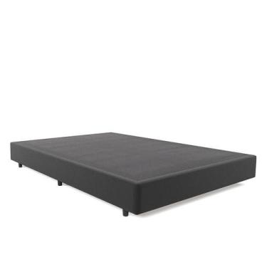 Imagem de Base para Cama Box Casal Torvi Suede (35x138x188) Grafite - Mobly