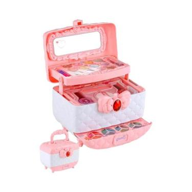 Imagem de Kit De Maquiagem Lavável Para Meninas, Conjunto De Brinquedo De Beleza