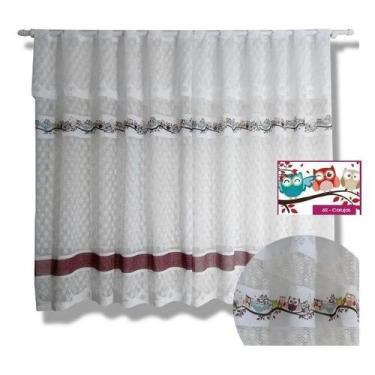 Imagem de Cortina de Renda Para Cozinha Sala 2 metros x 1,20 m Nova Karla - Viva