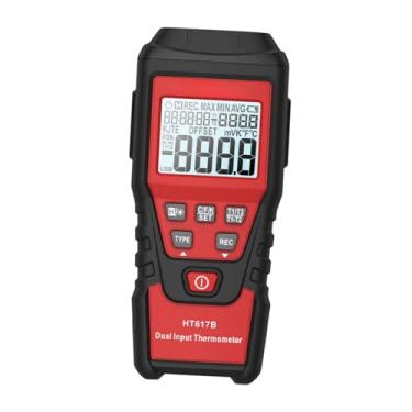 Imagem de MERIGLARE Dispositivo de temperatura termopar, medidor de temperatura digital portátil de canal duplo HT617B para hidrogênio líquido e nitrogênio líquido