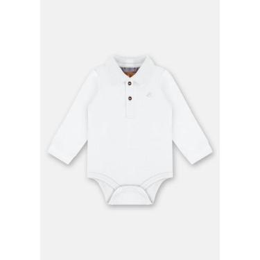 Imagem de Body Polo para Bebê Menino em Suedine Up Baby, Branco, 3