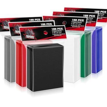 Imagem de Mangas protetoras foscas de 600 pp, capas de cartão para fichário, para beisebol, futebol, magia, MTG, TCG, Yugioh (6 cores, estilo 4)