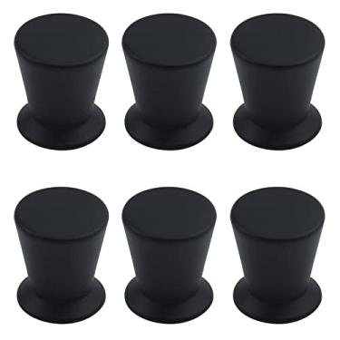 Imagem de Antrader Puxador redondo preto fosco de 3/10.2 cm de diâmetro para gaveta de madeira simples para armário com parafusos de montagem, pacote com 6