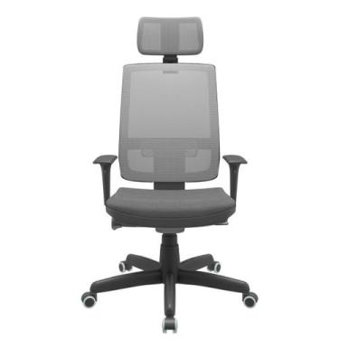 Imagem de Cadeira Office Brizza Tela Cinza Com Encosto Assento Poliester Cinza A