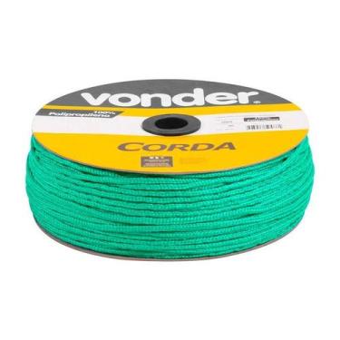 Imagem de Corda multifilamento trançada 6mm x 165m verde vonder