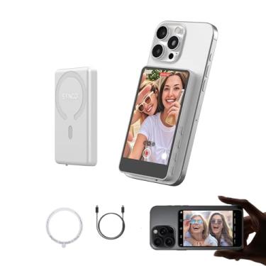 Imagem de SYNCO XView M4 Tela para monitor de selfie – Conexão direta P2P de latência ultrabaixa para câmera traseira para iPhone, com folha magnetizadora, vida útil da bateria de 3 horas, compatível com iOS e